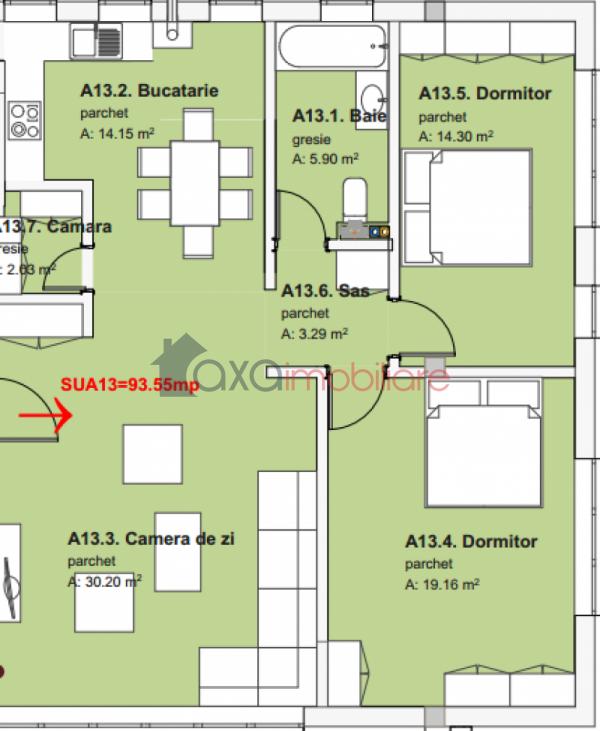 Apartament 3 camere de vanzare in Cluj-napoca, cartier Buna Ziua