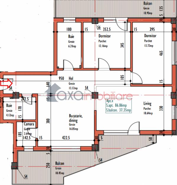 Apartament 3 camere de vanzare in Cluj-napoca, cartier Marasti
