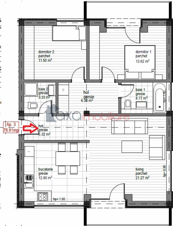 Apartament 3 camere de vanzare in Cluj-napoca, cartier Gheorgheni
