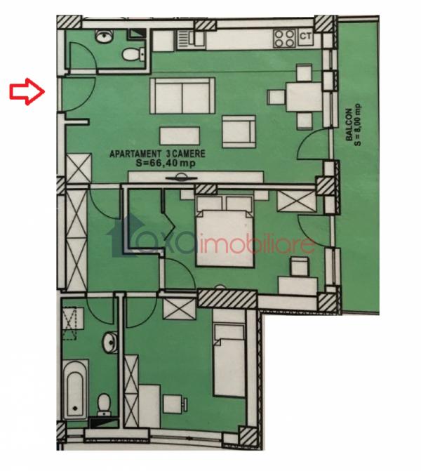 Apartament 3 camere de vanzare in Cluj-napoca, cartier Calea Turzii