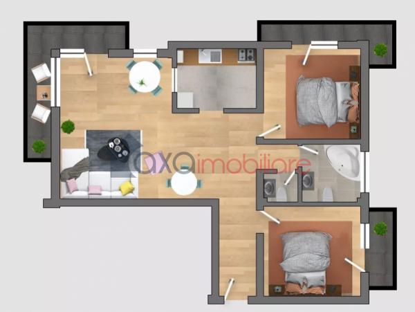 Apartament 3 camere de vanzare in Cluj-napoca, cartier Grigorescu
