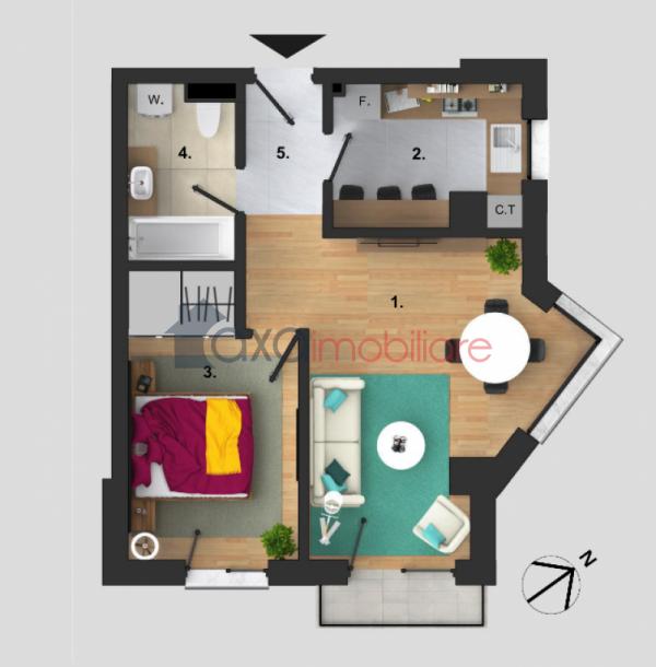 Apartament 2 camere de vanzare in Cluj-napoca, cartier Buna Ziua