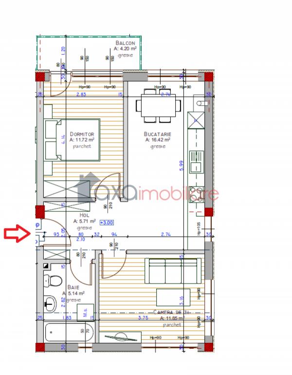 Apartament 2 camere de vanzare in Floresti