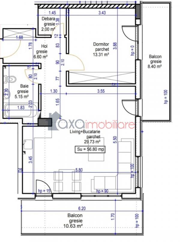 Apartament 2 camere de vanzare in Floresti