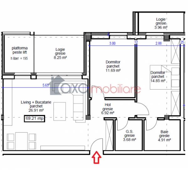 Apartament 3 camere de vanzare in Floresti